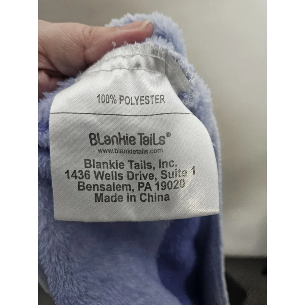 Blankie Tails Kids Rocket Ship Blanket Blue Yellow Stars‎ 100% Polyester 54